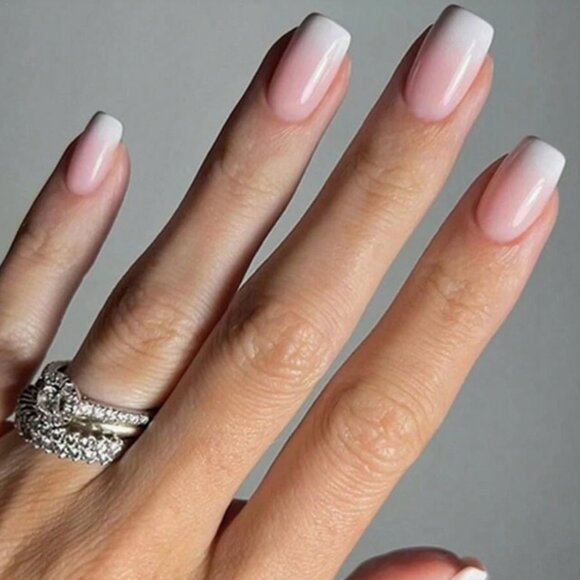 French Manicure Press-On Nails - Picture 1 of 5